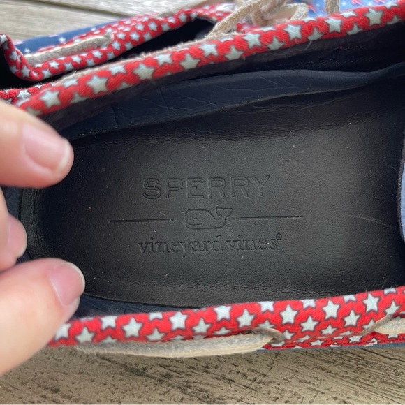 Sperry Vineyard Vines Americana Patriotic Top Sider Boat Shoes Unisex W 9 M 7 - Picture 7 of 9